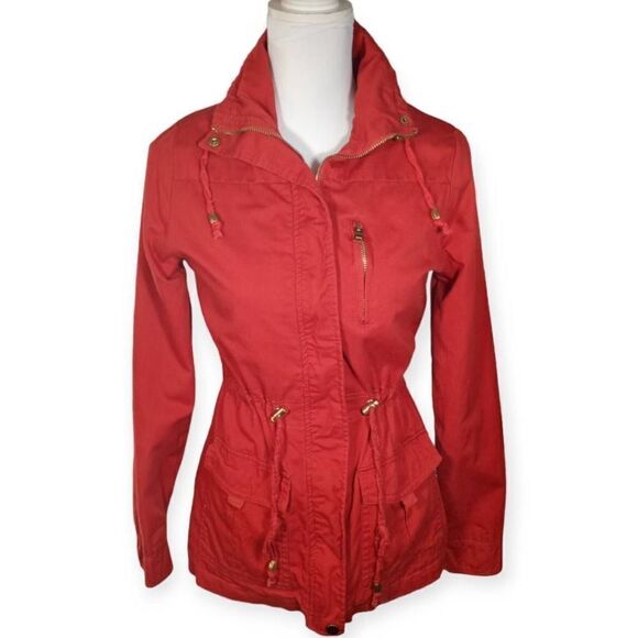 CHARLOTTE RUSSE RED/ORANGE UTILITY JACKET SZ.S EUC - Picture 1 of 8